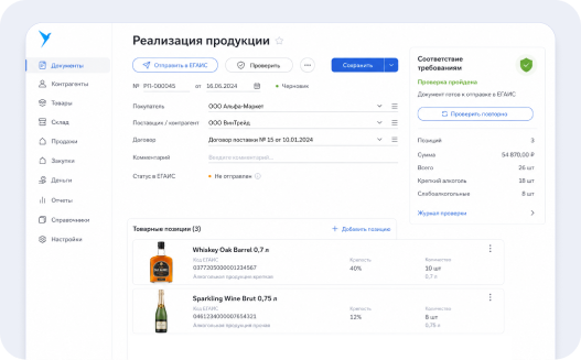 Реализация продукции